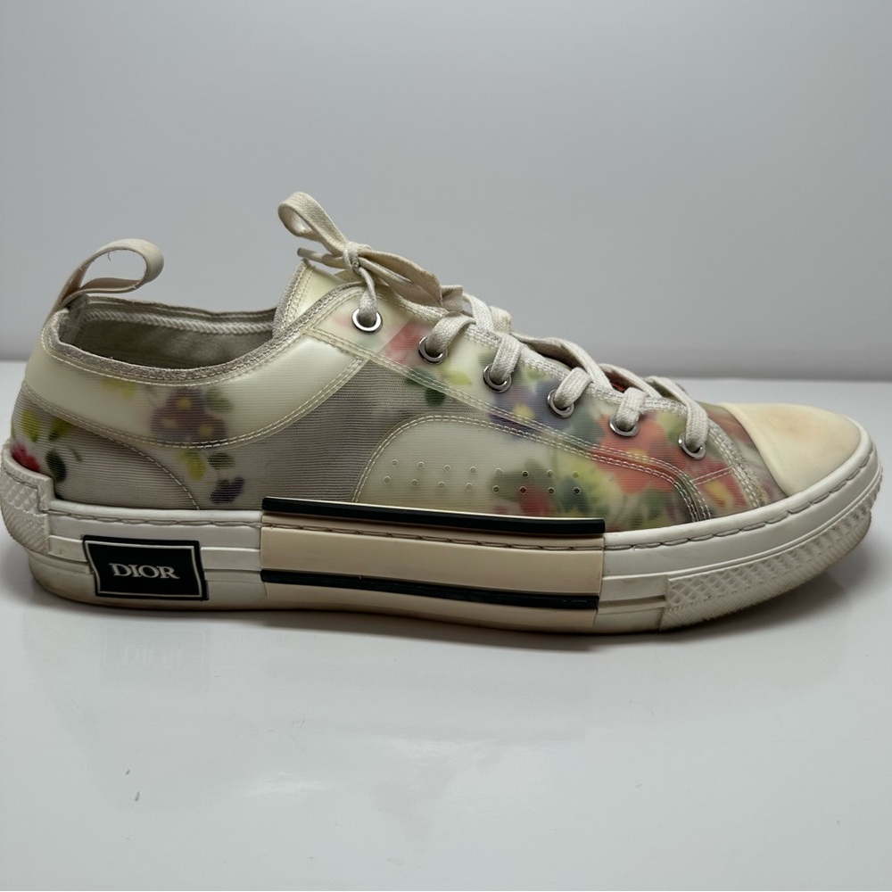 Dior Mens Kim Jones SS19 Floral Sneakers Low Top Shoes 40 B23 Flowers Oblique